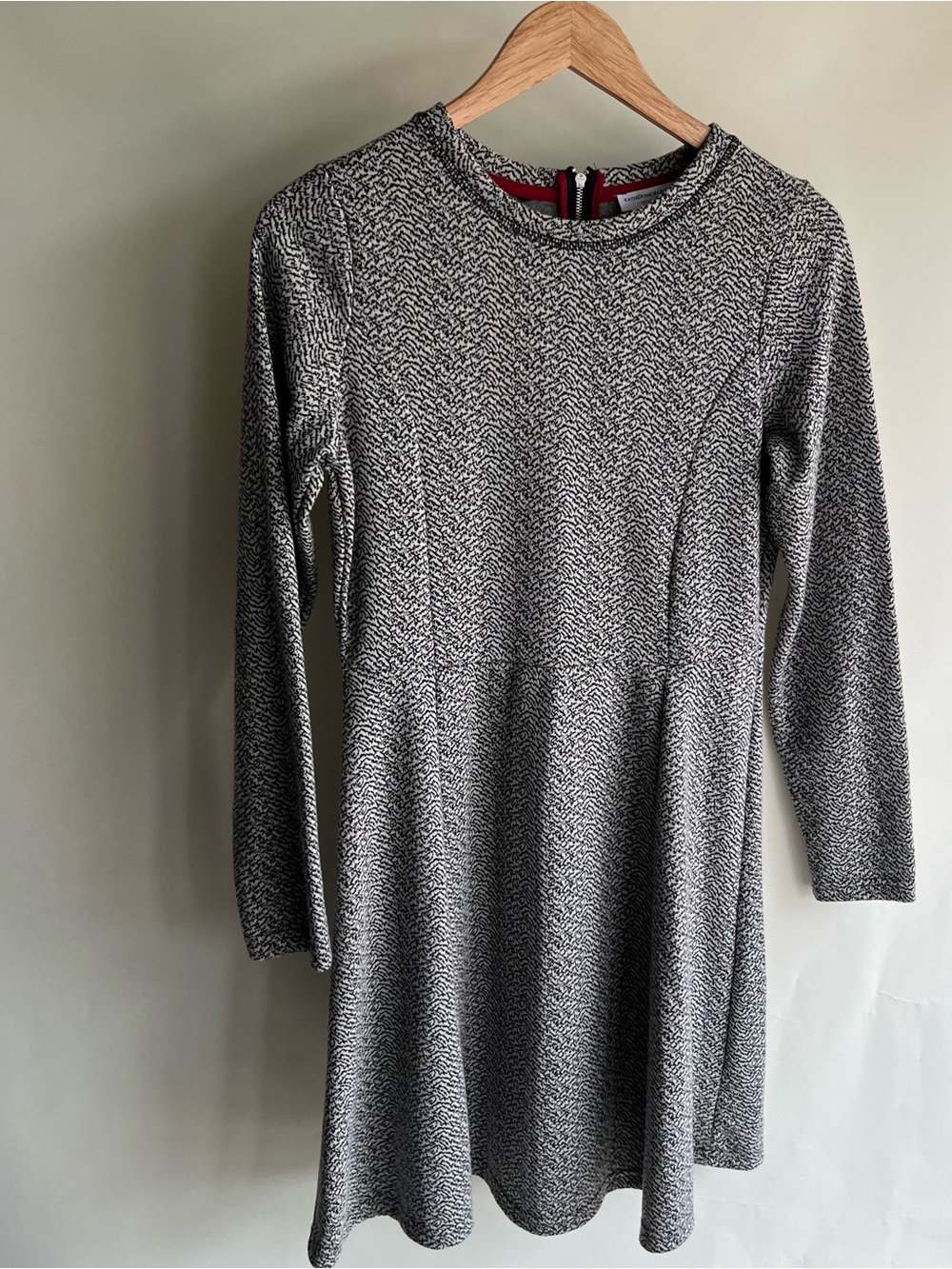 Katherine Barclay Montreal Dress Sz 8 Women’s Black White Patterned Long Sleeve